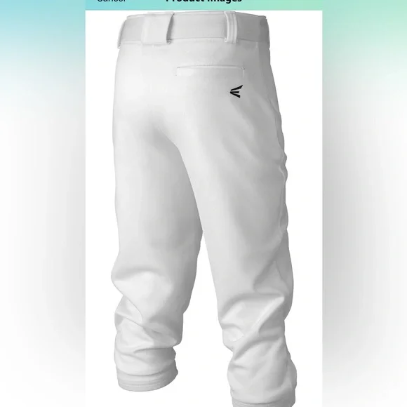 Easton PRO Pull Up Baseball Pant Series | Youth | Full Length | Elastic Bottom - Picture 2 of 8